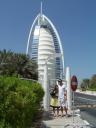 Dean and Maria in front of the Burj Al Arab